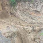 Carretera en mal estado en los Yungas.
