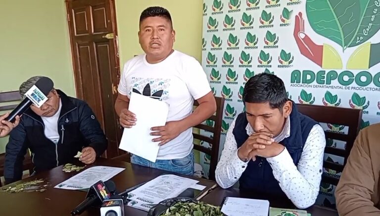 Jonatan Huanca, secretario de actas de Adepcoca. (Foto: Captura de video)